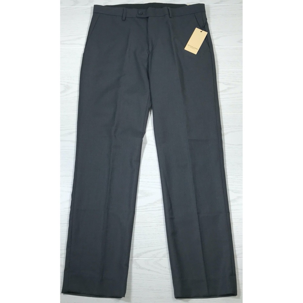 Scotch & Soda Dress Pants Mens 34x32 Gray Modern Fit Slim Flat Front Wedding New